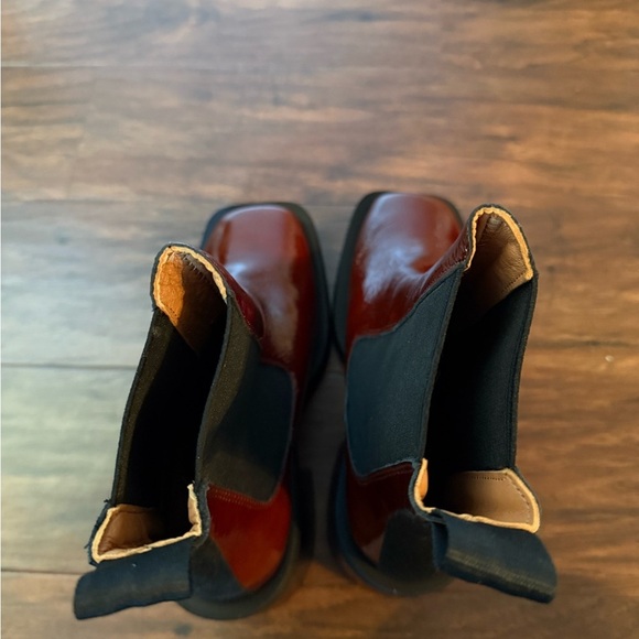 NWOT Ganni Elegant Chestnut Brown Leather Ankle Boots-Size 5, Euro 35 - Picture 7 of 12